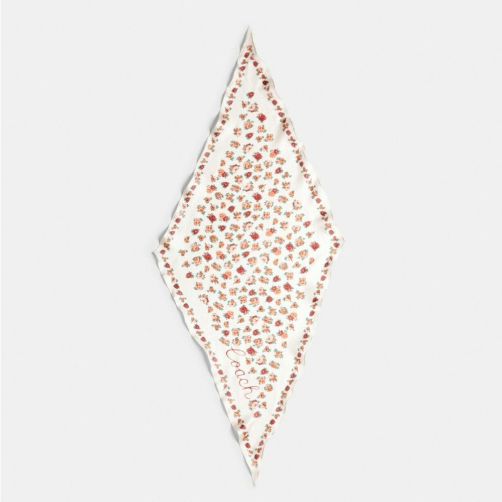 Coach Rose Print Scarf